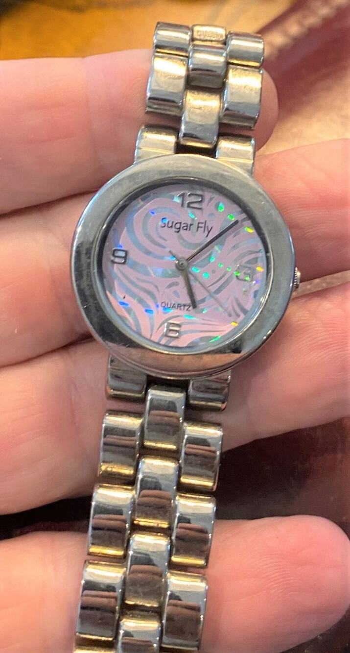 Women's Valdawn Sugar Fly Watch, Silver Tone with Pink and Silver Tone Face